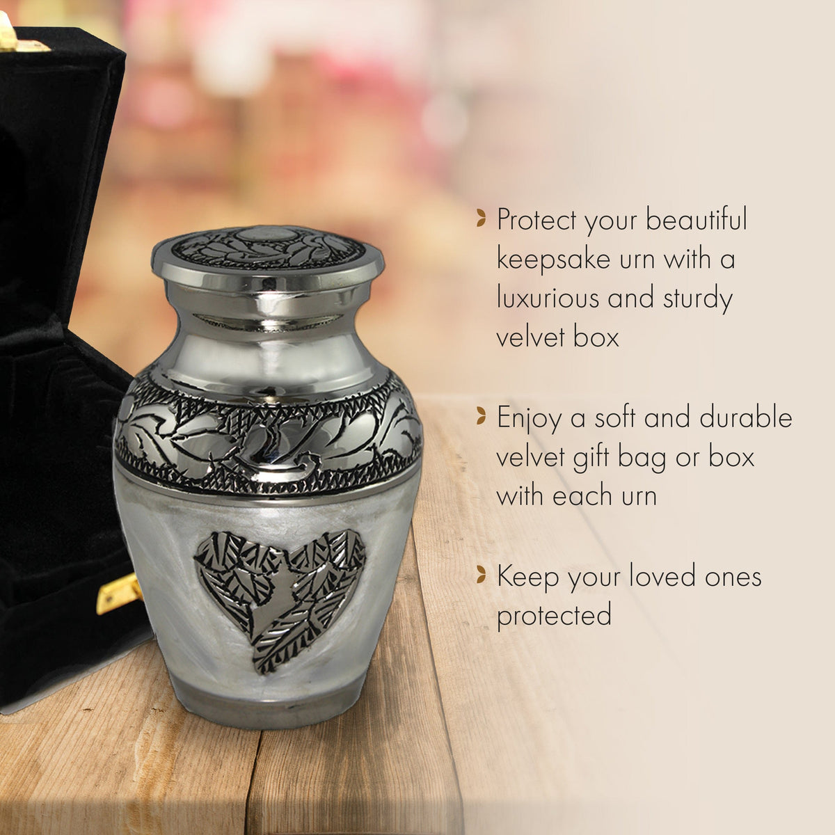 Commemorative Cremation Urns Home & Garden Loving Angel Wings - White Cremation Urn