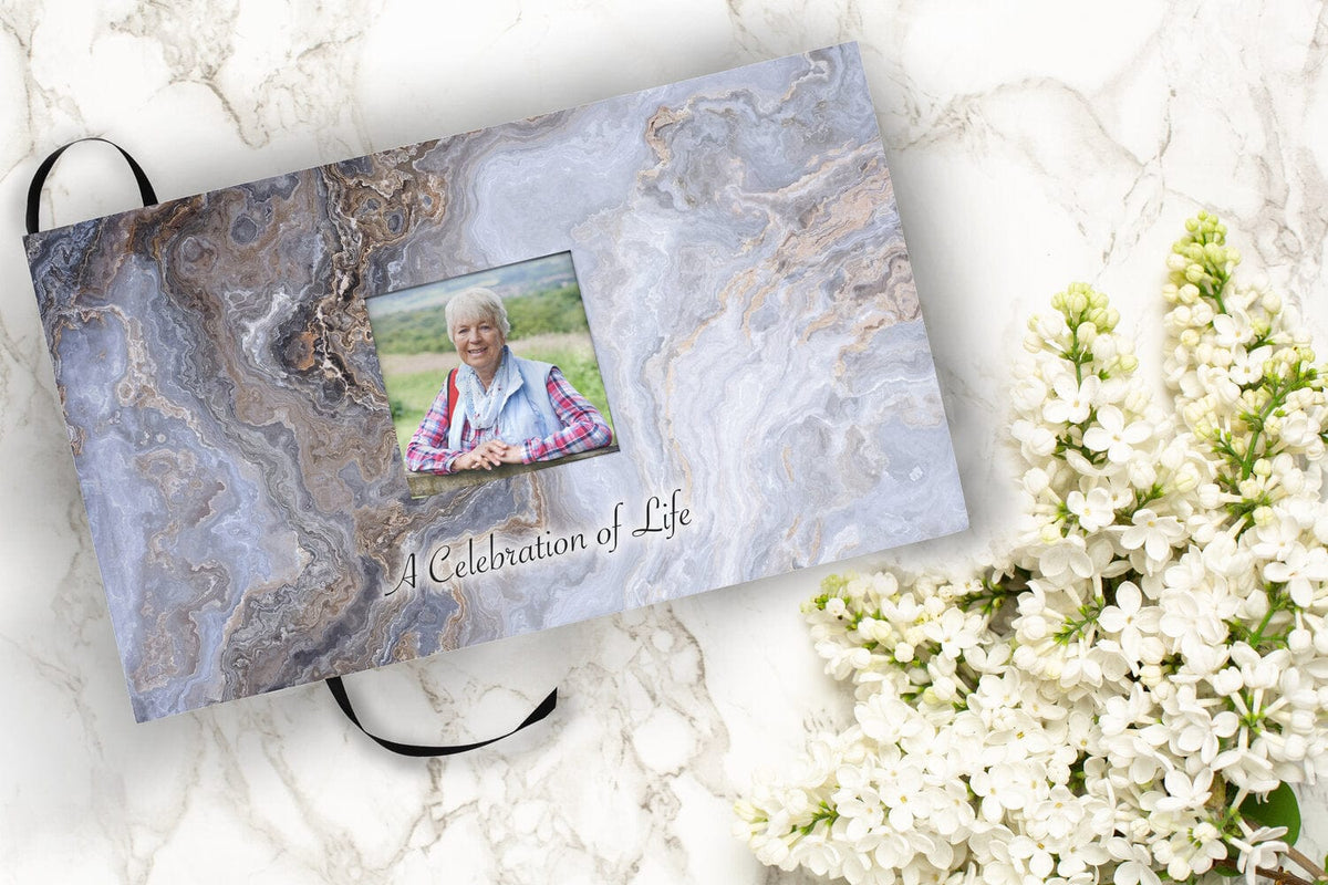 Commemorative Cremation Urns Home & Garden Marble Matching Themed 'Celebration of Life' Guest Book for Funeral or Memorial Service
