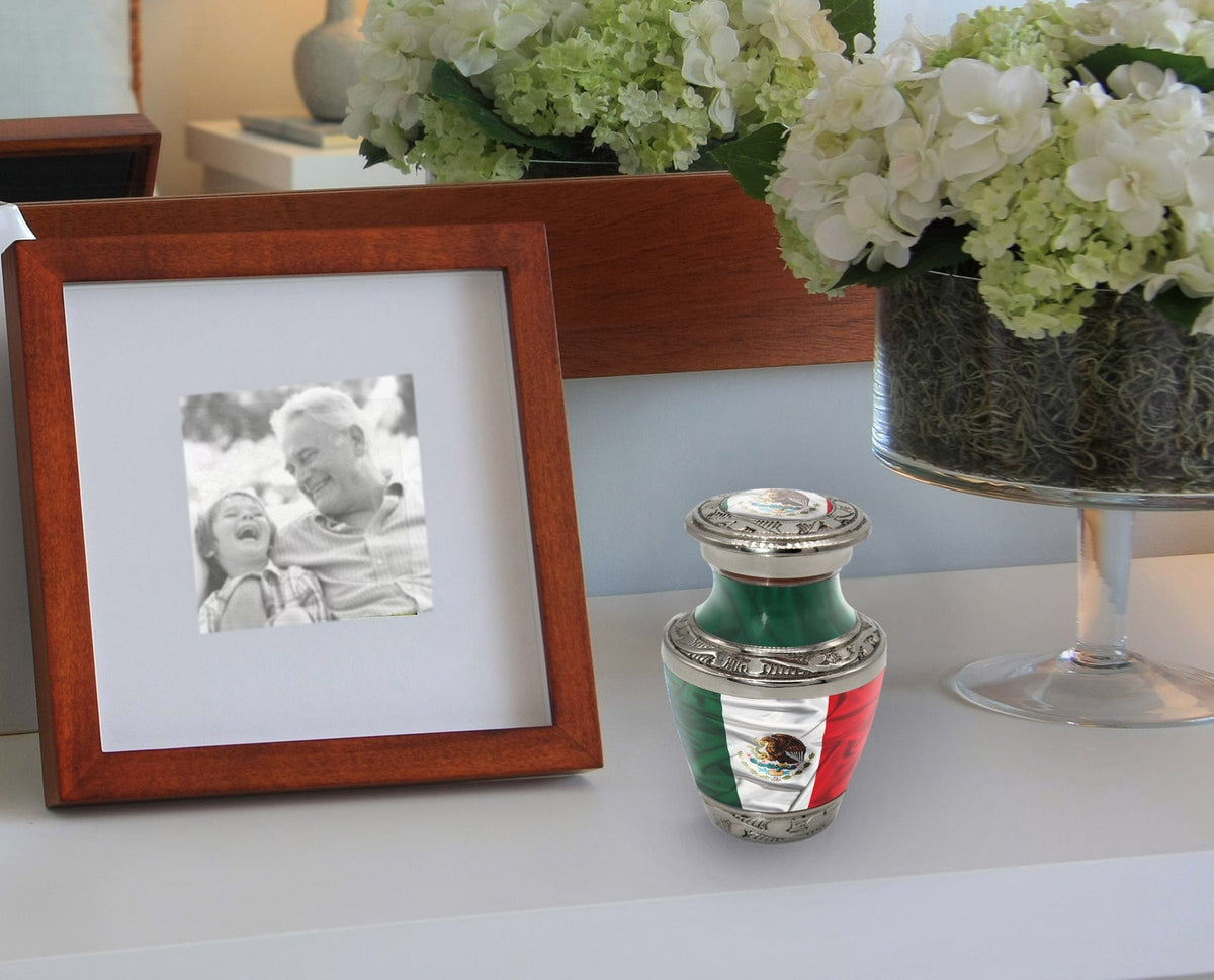 Commemorative Cremation Urns Home & Garden Mexican Flag Cremation Urn