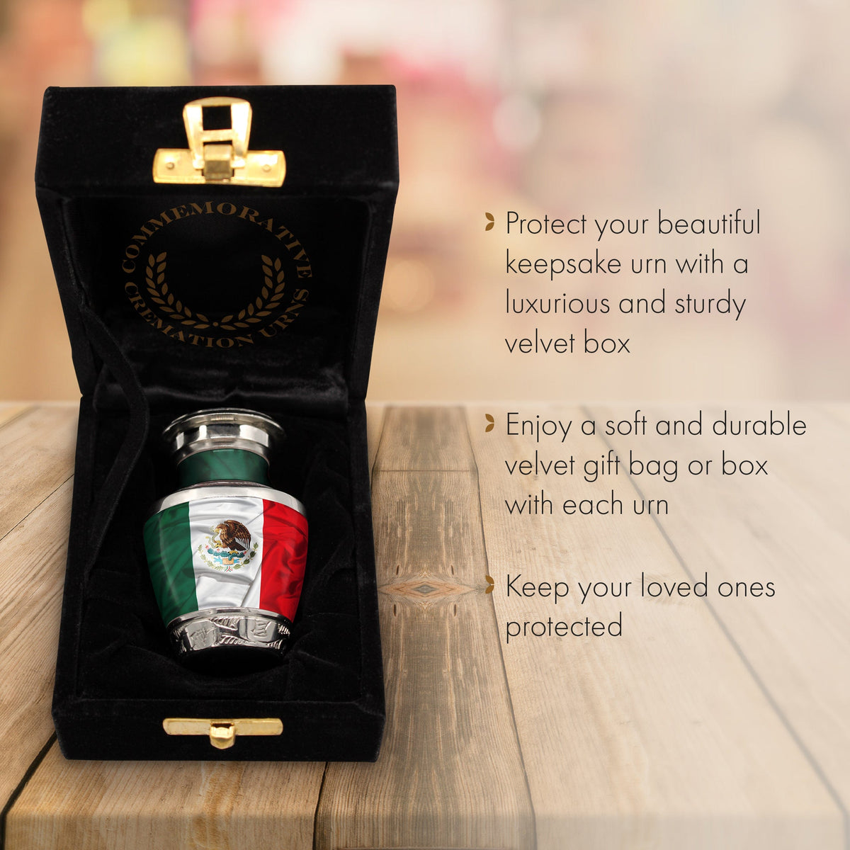Commemorative Cremation Urns Home & Garden Mexican Flag Cremation Urn