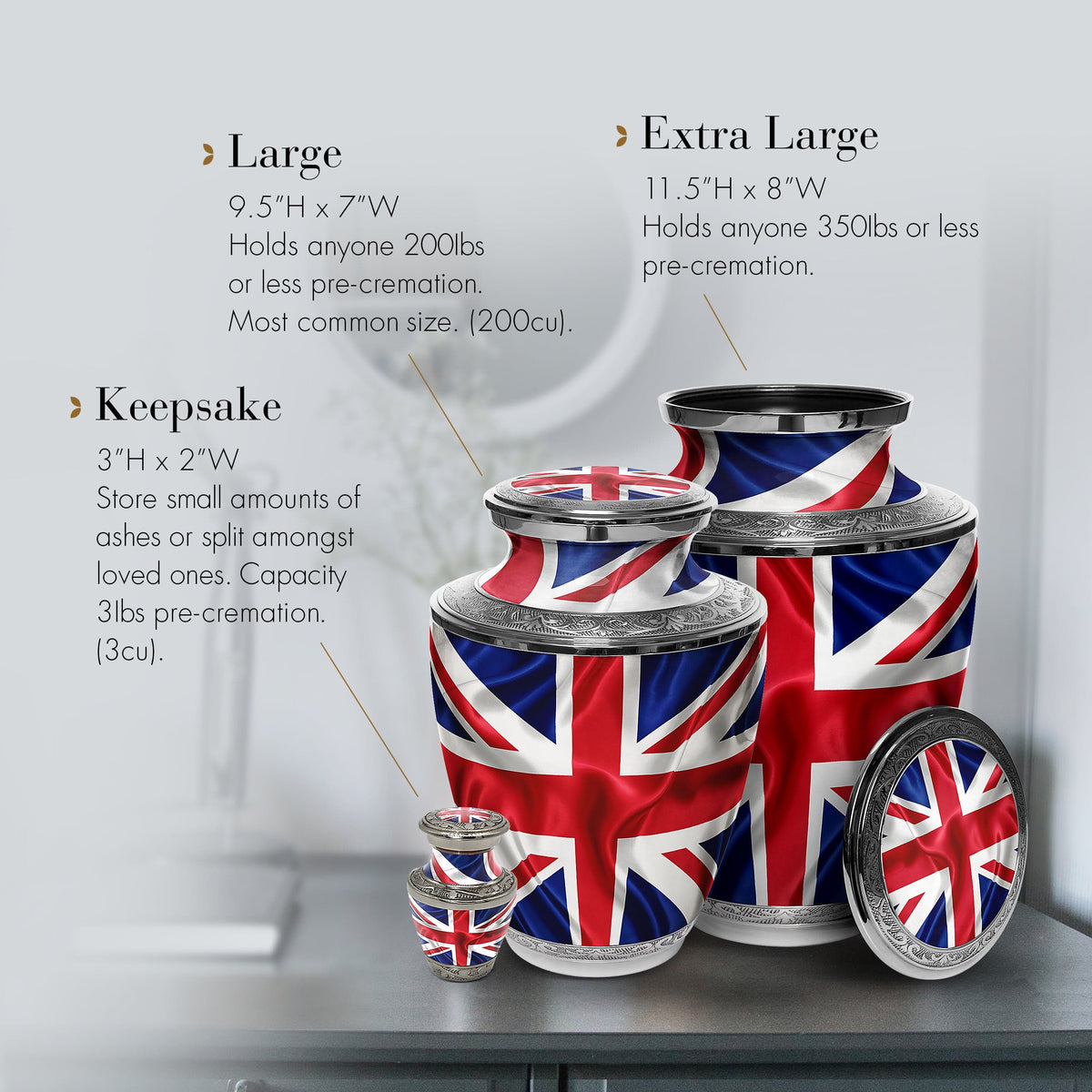 Commemorative Cremation Urns Home & Garden UK Flag Cremation Urns