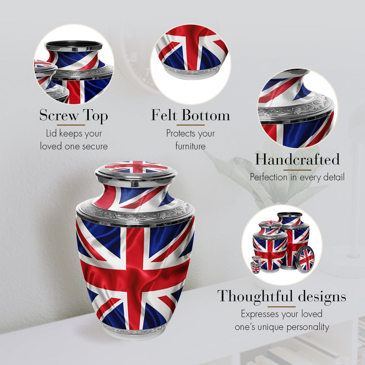 Commemorative Cremation Urns Home & Garden UK Flag Cremation Urns