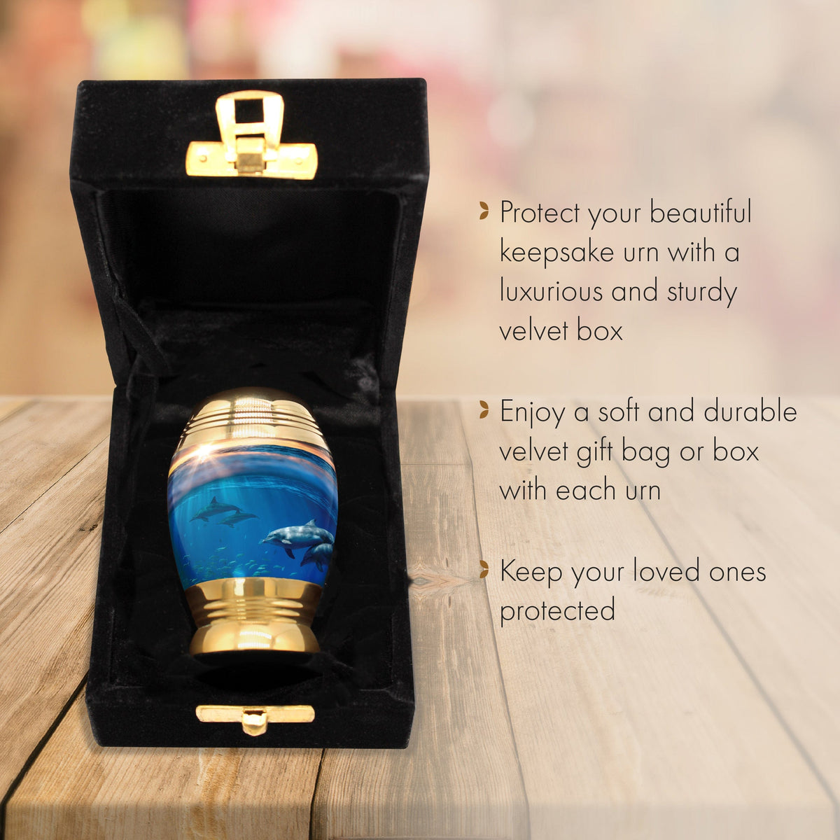 Commemorative Cremation Urns Keepsake Set of 4 Divine Dolphins Cremation Urn