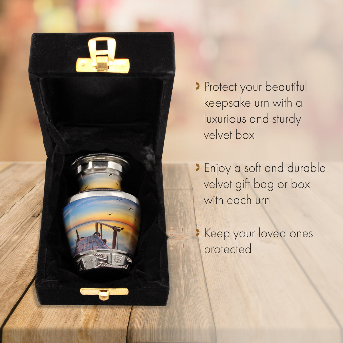 Commemorative Cremation Urns Keepsake Set of 4 Dock of the Bay Cremation Urn