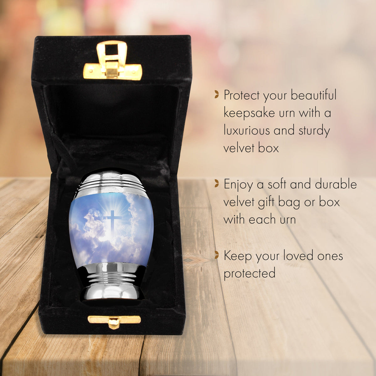 Commemorative Cremation Urns Keepsake Set of 4 Heavenly Cross Cremation Urn