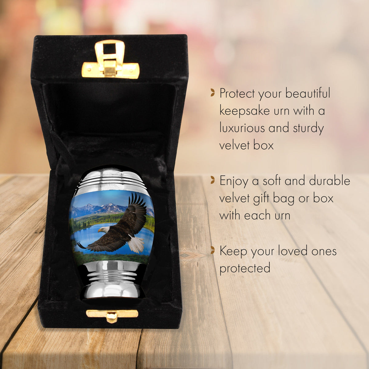 Commemorative Cremation Urns Keepsake Set of 4 Majestic Bald Eagle Cremation Urn