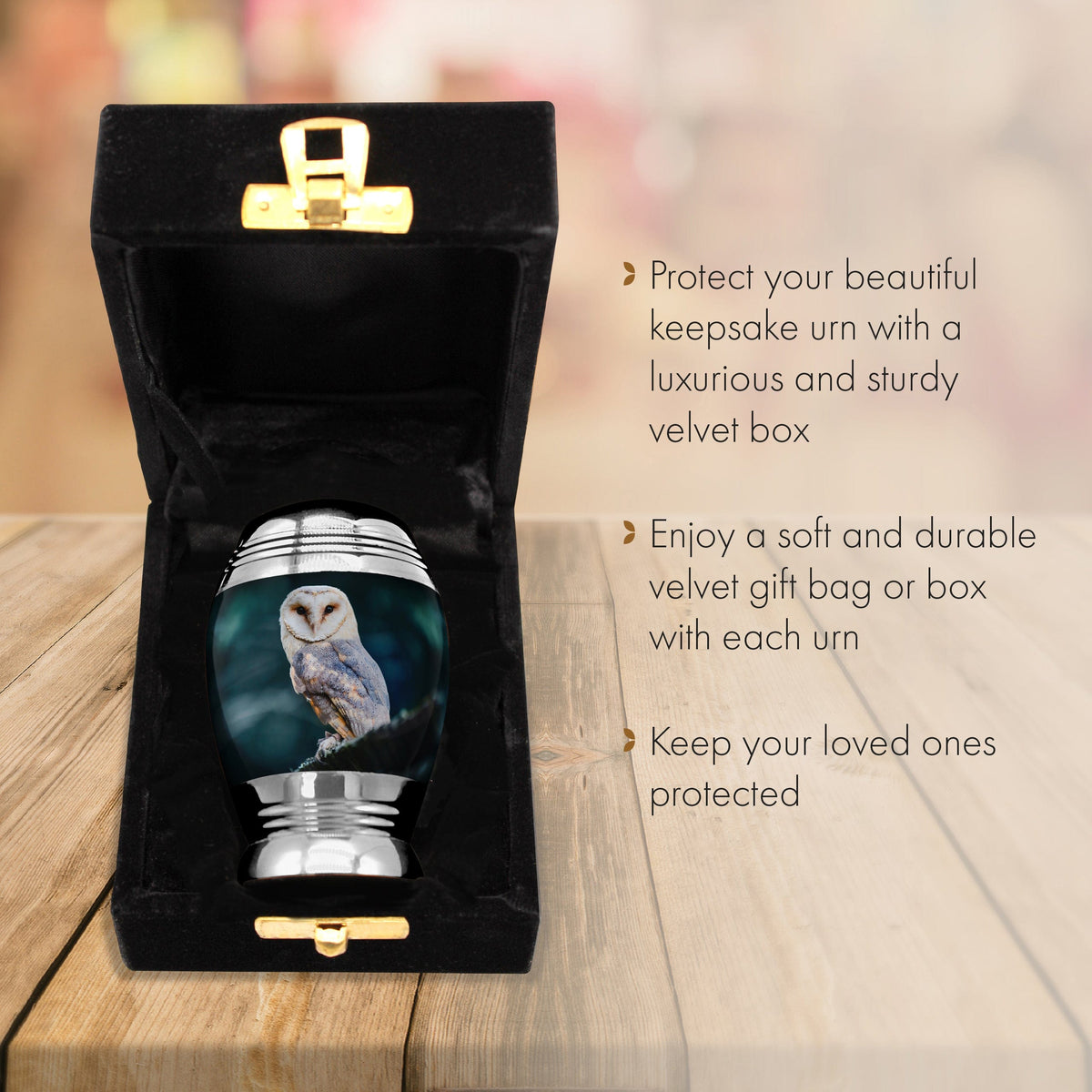 Commemorative Cremation Urns Keepsake Set of 4 Observing Owl Cremation Urn