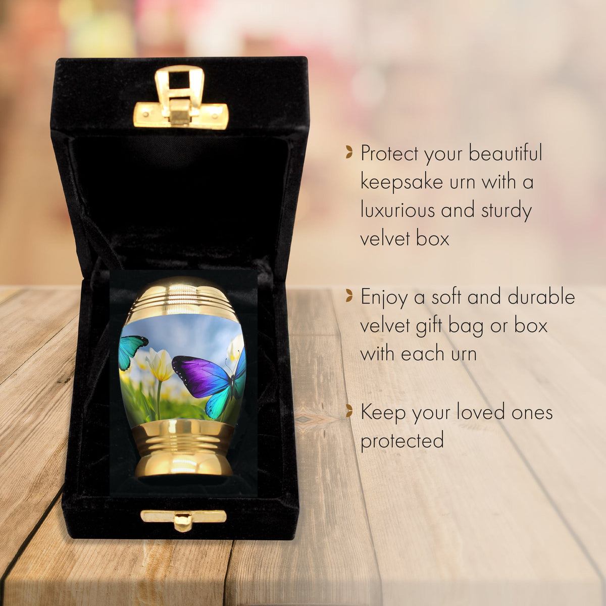 Commemorative Cremation Urns Keepsake Set of 4 Wild Butterflies Cremation Urn