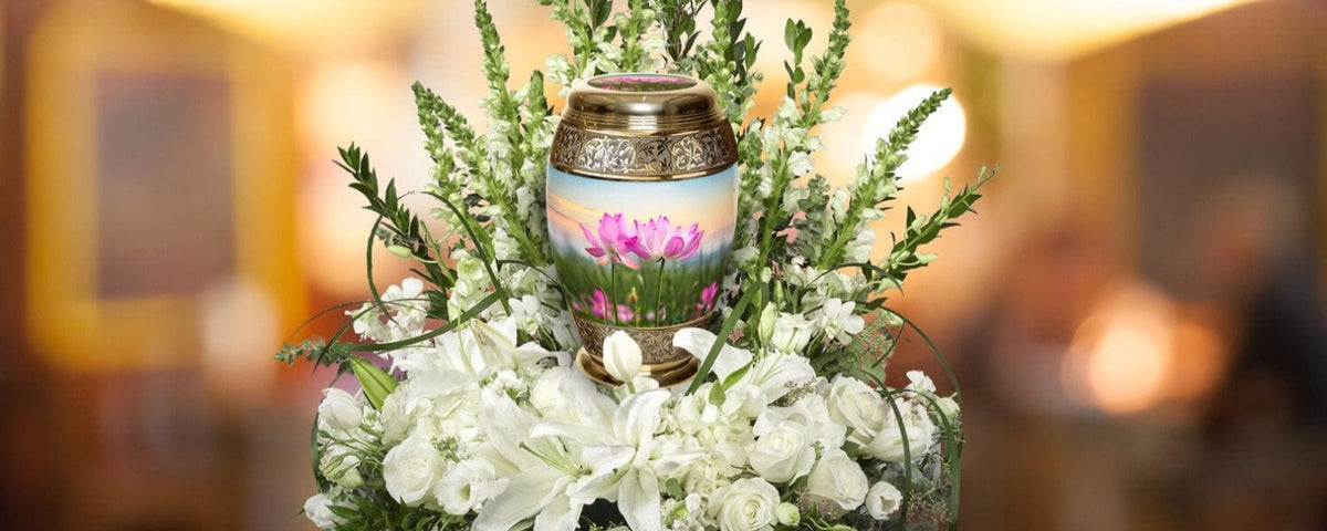 Commemorative Cremation Urns Lotus Tranquility Cremation Urn