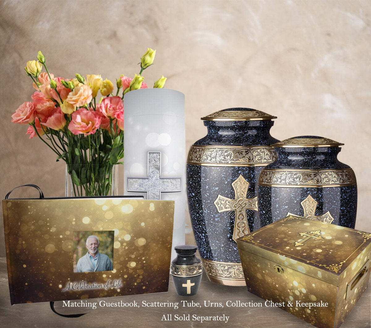Commemorative Cremation Urns Love of Christ Black Cremation Urn