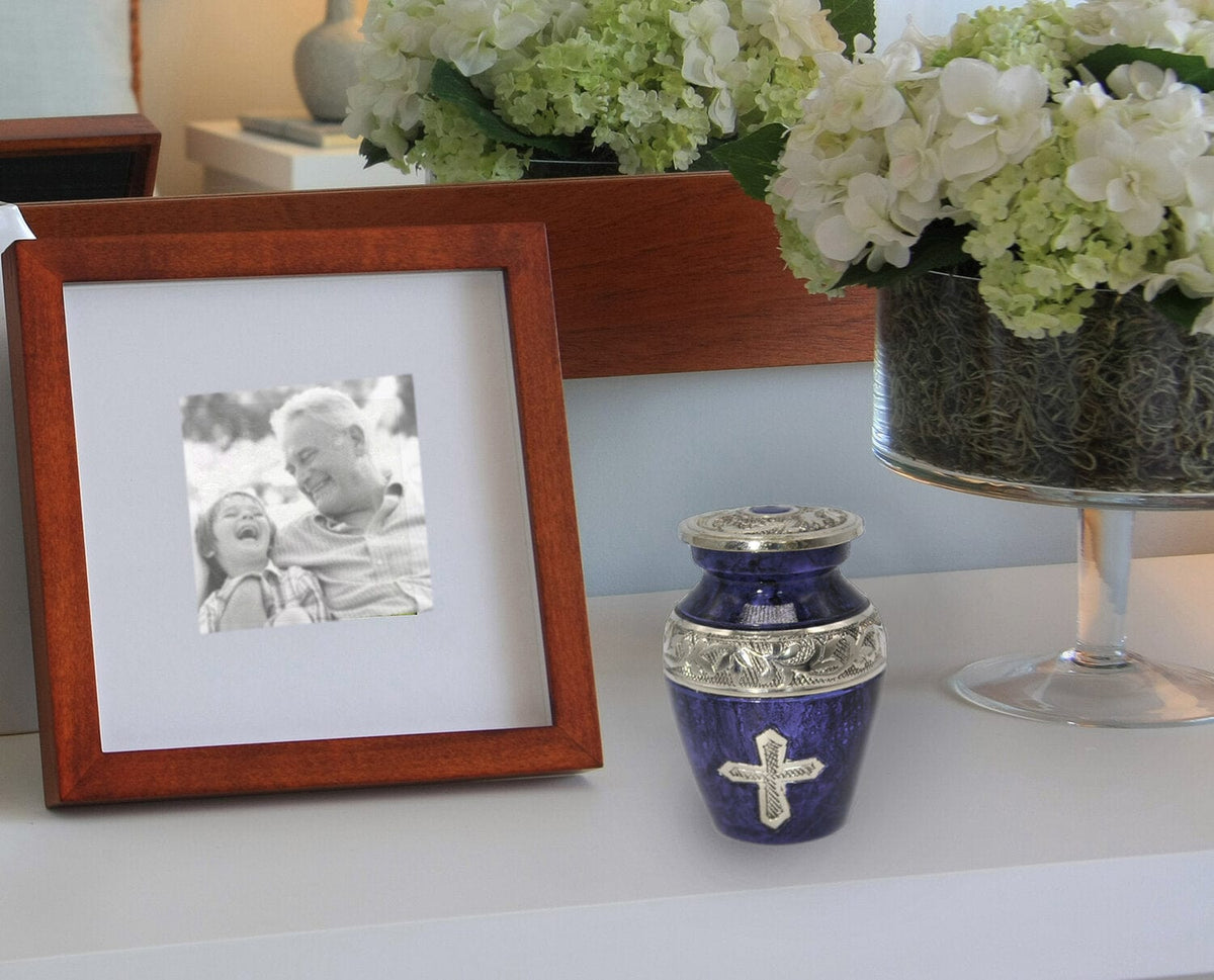 Commemorative Cremation Urns Love of Christ Violet Cremation Urn