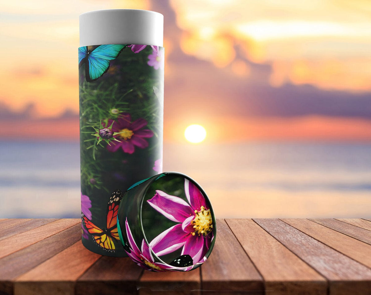 Commemorative Cremation Urns Magical Garden - Biodegradable & Eco Friendly Burial or Scattering Urn / Tube