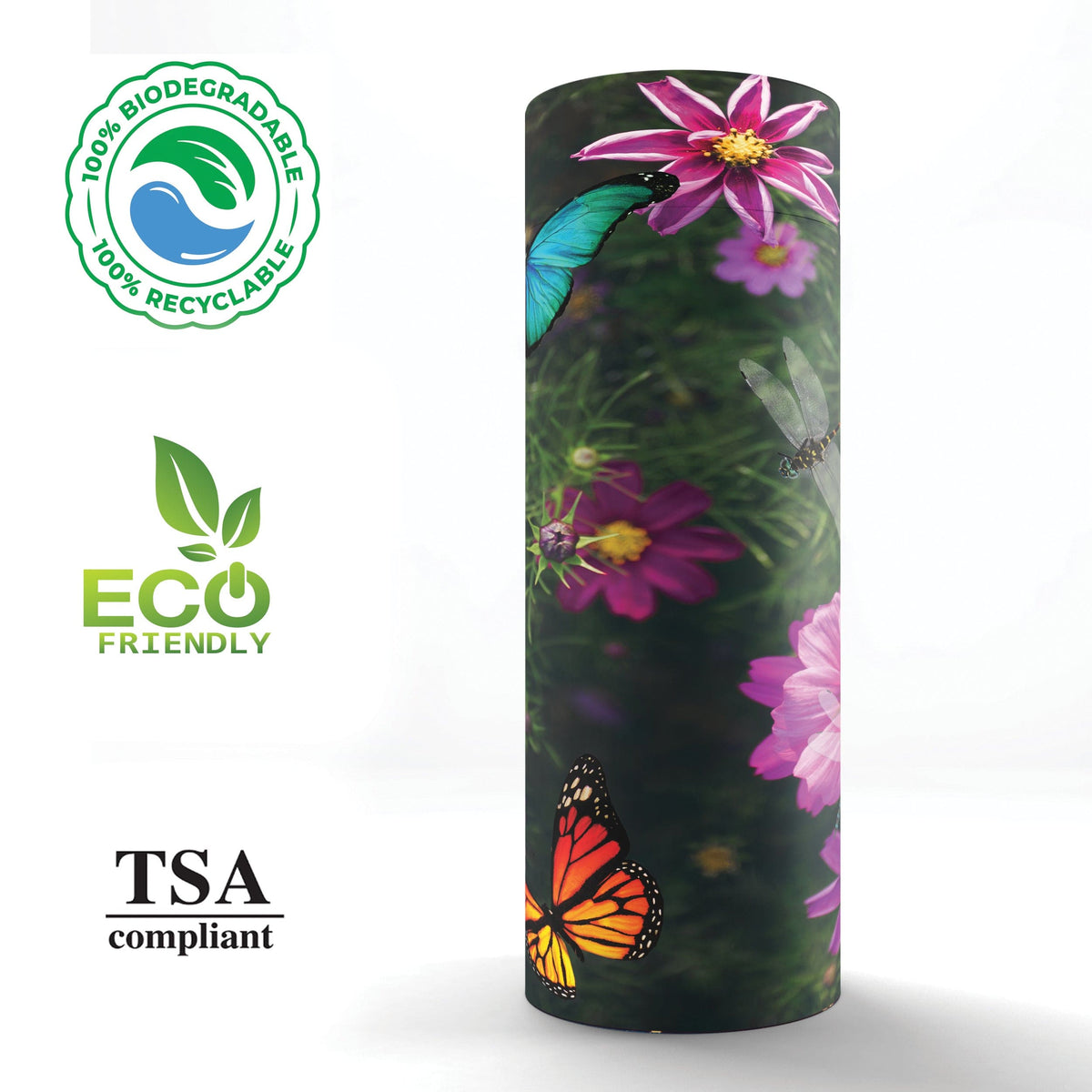 Commemorative Cremation Urns Magical Garden - Biodegradable & Eco Friendly Burial or Scattering Urn / Tube