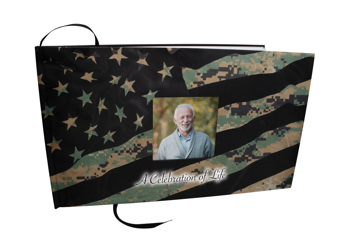 Commemorative Cremation Urns Marine Woodland Matching Themed 'Celebration of Life' Guest Book for Funeral or Memorial Service