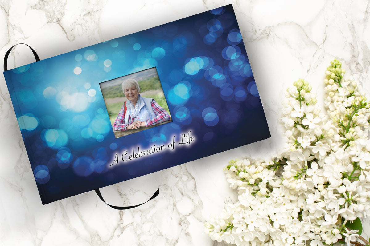 Commemorative Cremation Urns Matching Funeral Guest Book Moonstone Blue Cremation Urn