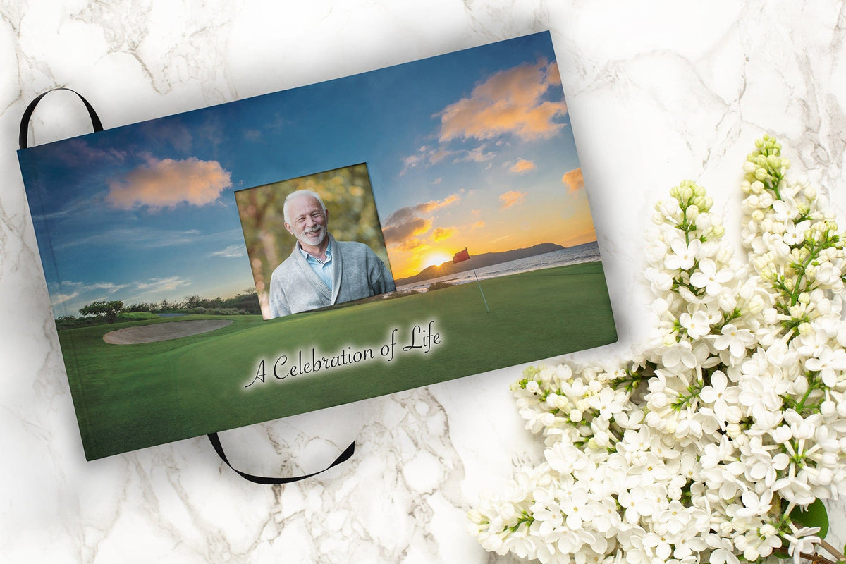 Commemorative Cremation Urns Matching Guestbook 19th Hole Golf Biodegradable & Eco Friendly Burial or Scattering Urn / Tube