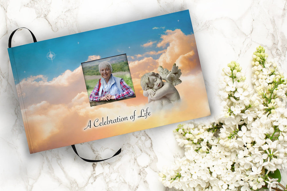 Commemorative Cremation Urns Matching Guestbook Angel of Mine - Biodegradable & Eco Friendly Burial or Scattering Urn / Tube