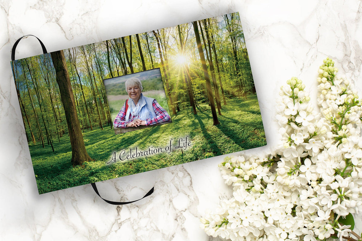 Commemorative Cremation Urns Matching Guestbook Emerald Forest Biodegradable & Eco Friendly Burial or Scattering Urn / Tube