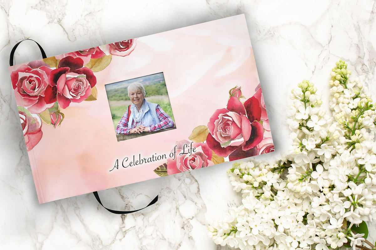 Commemorative Cremation Urns Matching Guestbook Holy Roses - Biodegradable & Eco Friendly Burial or Scattering Urn / Tube