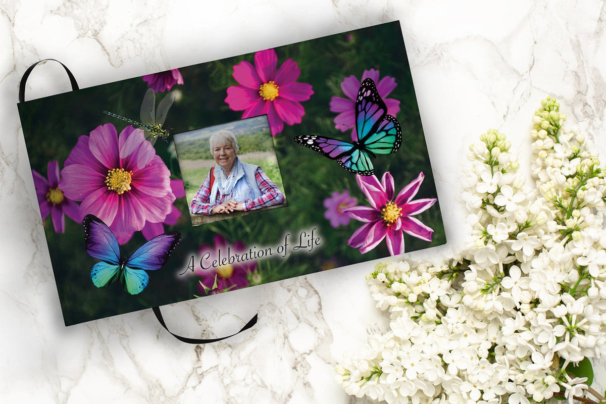 Commemorative Cremation Urns Matching Guestbook Magical Garden - Biodegradable & Eco Friendly Burial or Scattering Urn / Tube