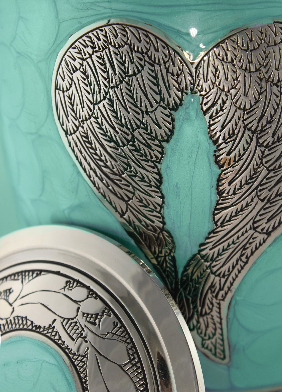 Commemorative Cremation Urns Mint Loving Angel Wings Cremation Urn