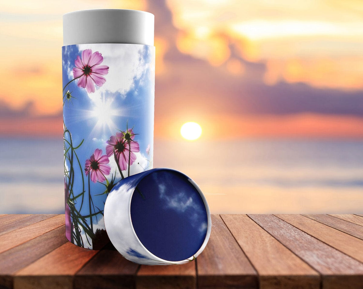 Commemorative Cremation Urns Morning Glories - Biodegradable & Eco Friendly Burial or Scattering Urn / Tube