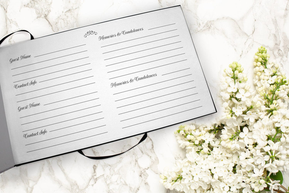 Commemorative Cremation Urns Morning Glories Matching Themed 'Celebration of Life' Guest Book for Funeral or Memorial Service