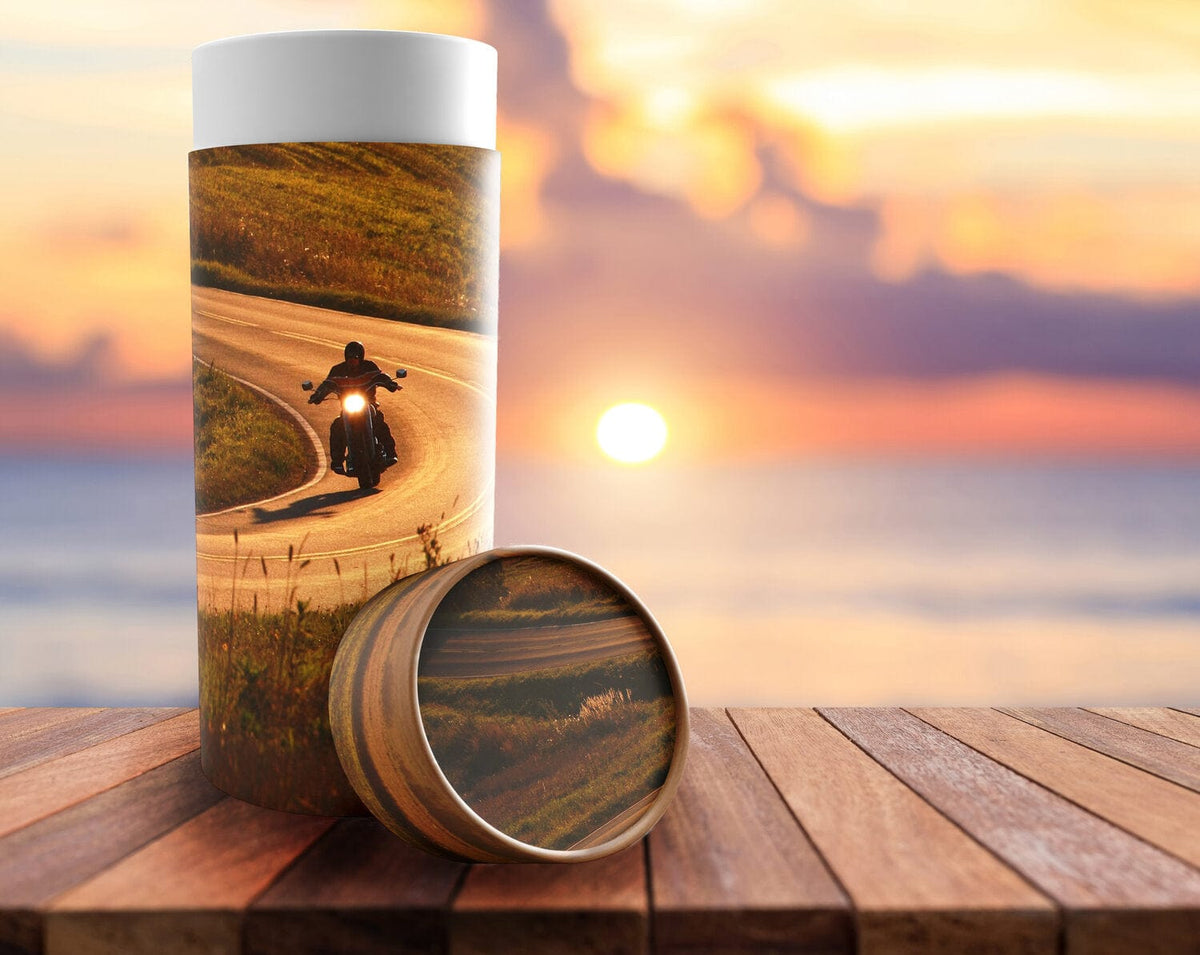 Commemorative Cremation Urns Motorcycle Biodegradable & Eco Friendly Burial or Scattering Urn / Tube