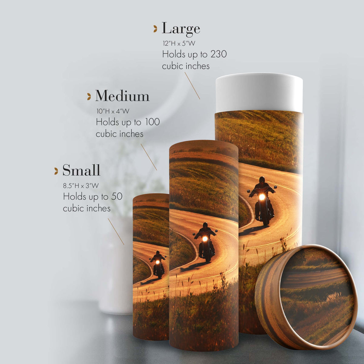 Commemorative Cremation Urns Motorcycle Biodegradable & Eco Friendly Burial or Scattering Urn / Tube