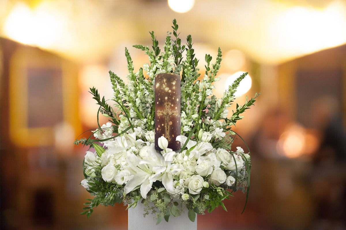 Commemorative Cremation Urns Our Lord and Savior (Gold) - Biodegradable & Eco Friendly Burial or Scattering Urn / Tube