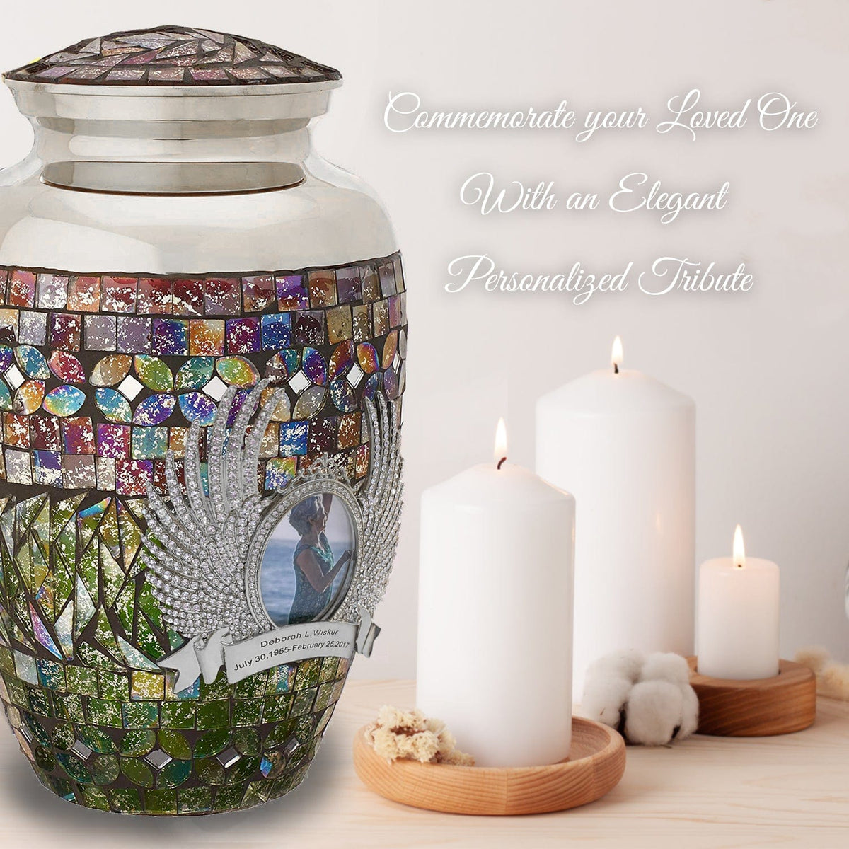 Commemorative Cremation Urns Silver Cracked Glass Cremation Urns