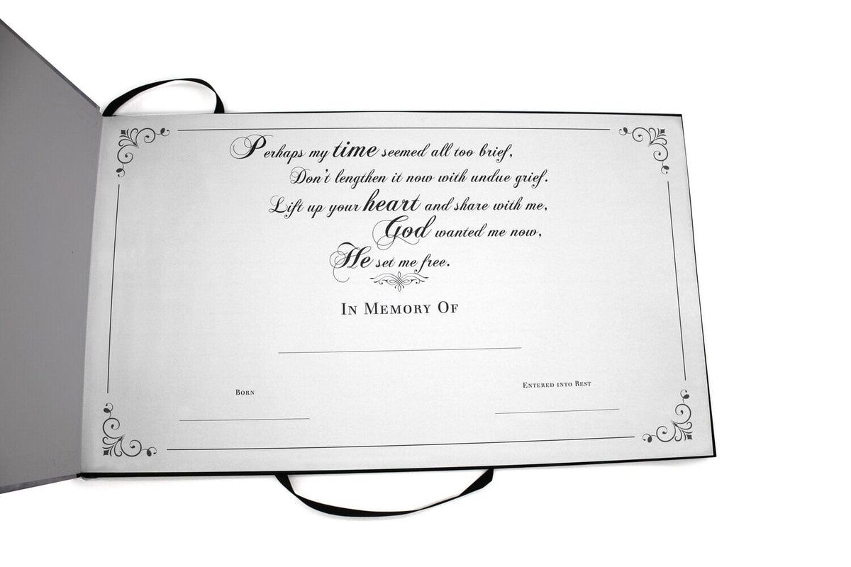 Commemorative Cremation Urns Silver Cross Matching Themed 'Celebration of Life' Guest Book for Funeral or Memorial Service