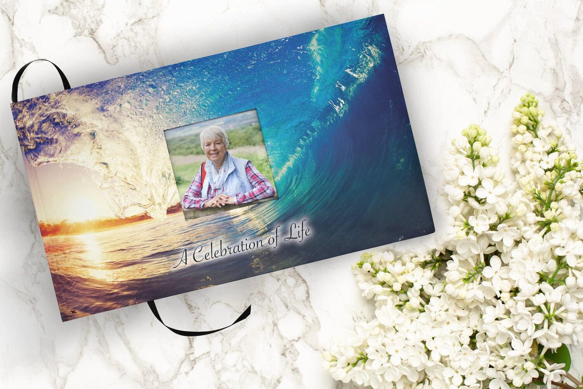 Commemorative Cremation Urns Soul Surfing Matching Themed 'Celebration of Life' Guest Book for Funeral or Memorial Service