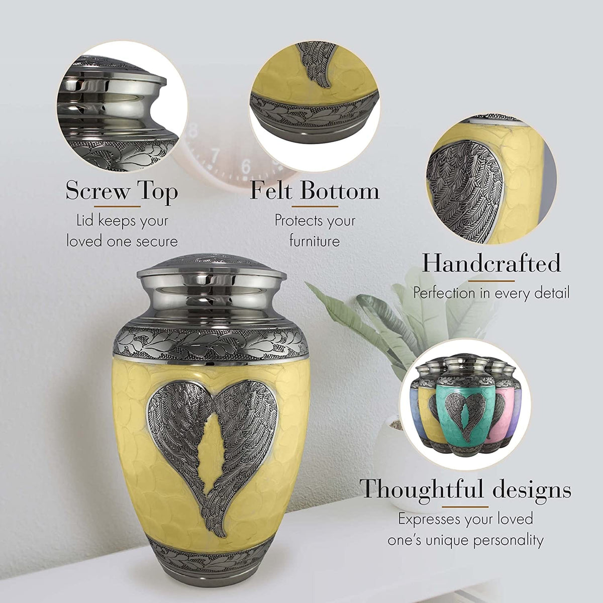 Commemorative Cremation Urns Sunshine Loving Angel Wings Cremation Urn