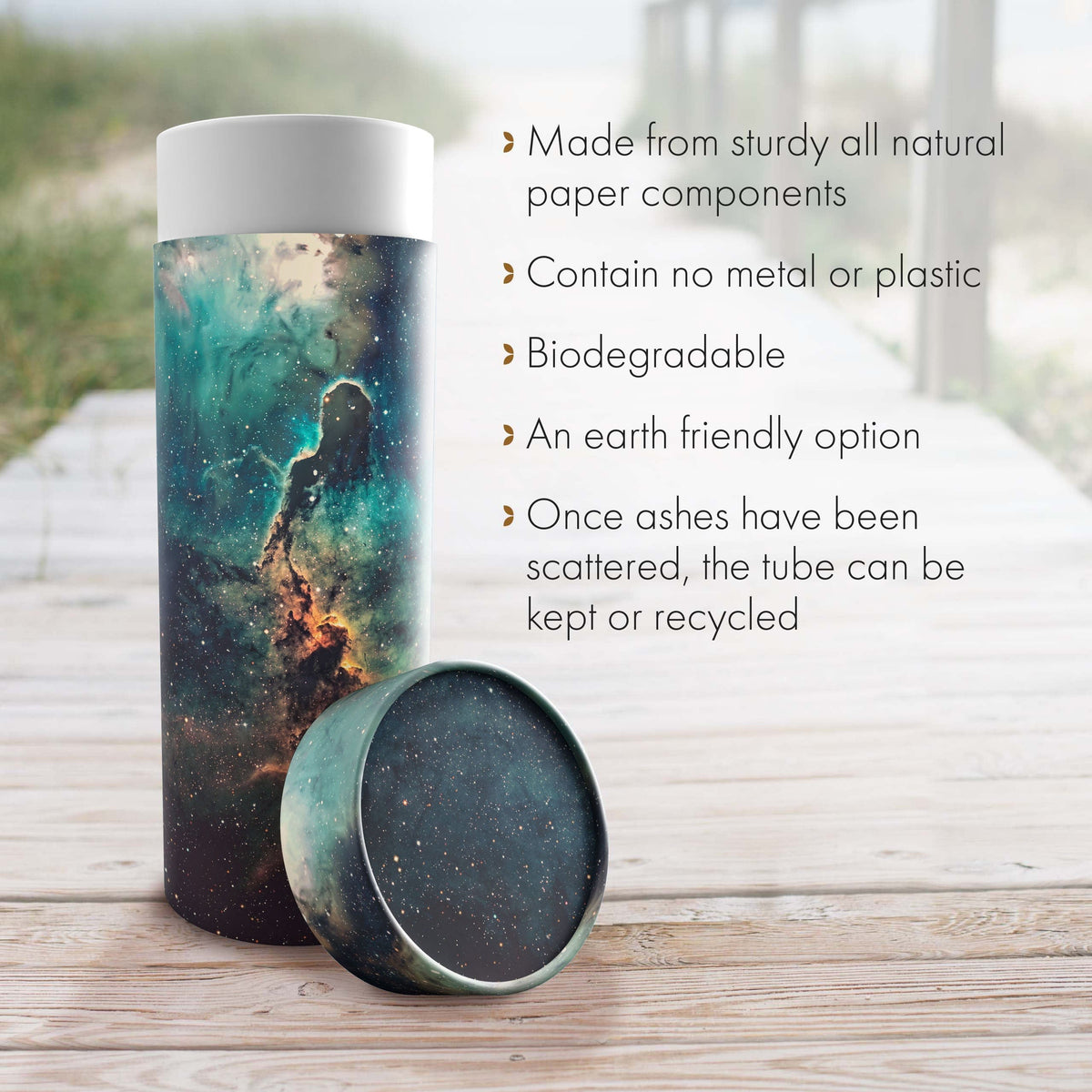Commemorative Cremation Urns Supernova Biodegradable & Eco Friendly Burial or Scattering Urn / Tube