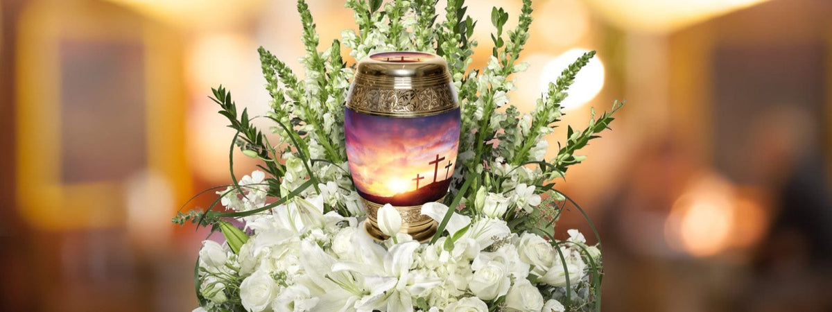 Commemorative Cremation Urns Three Crosses Cremation Urn