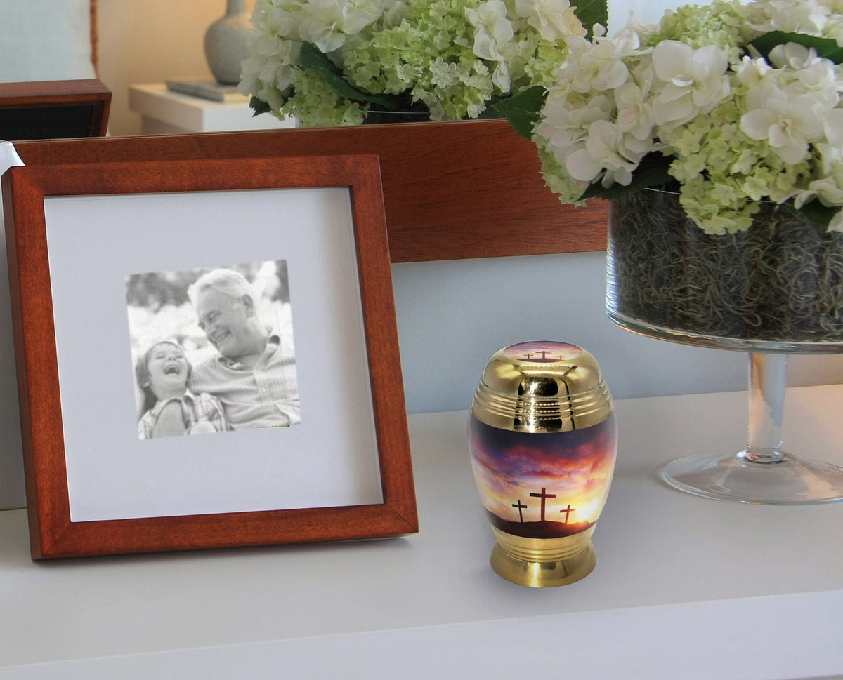 Commemorative Cremation Urns Three Crosses Cremation Urn