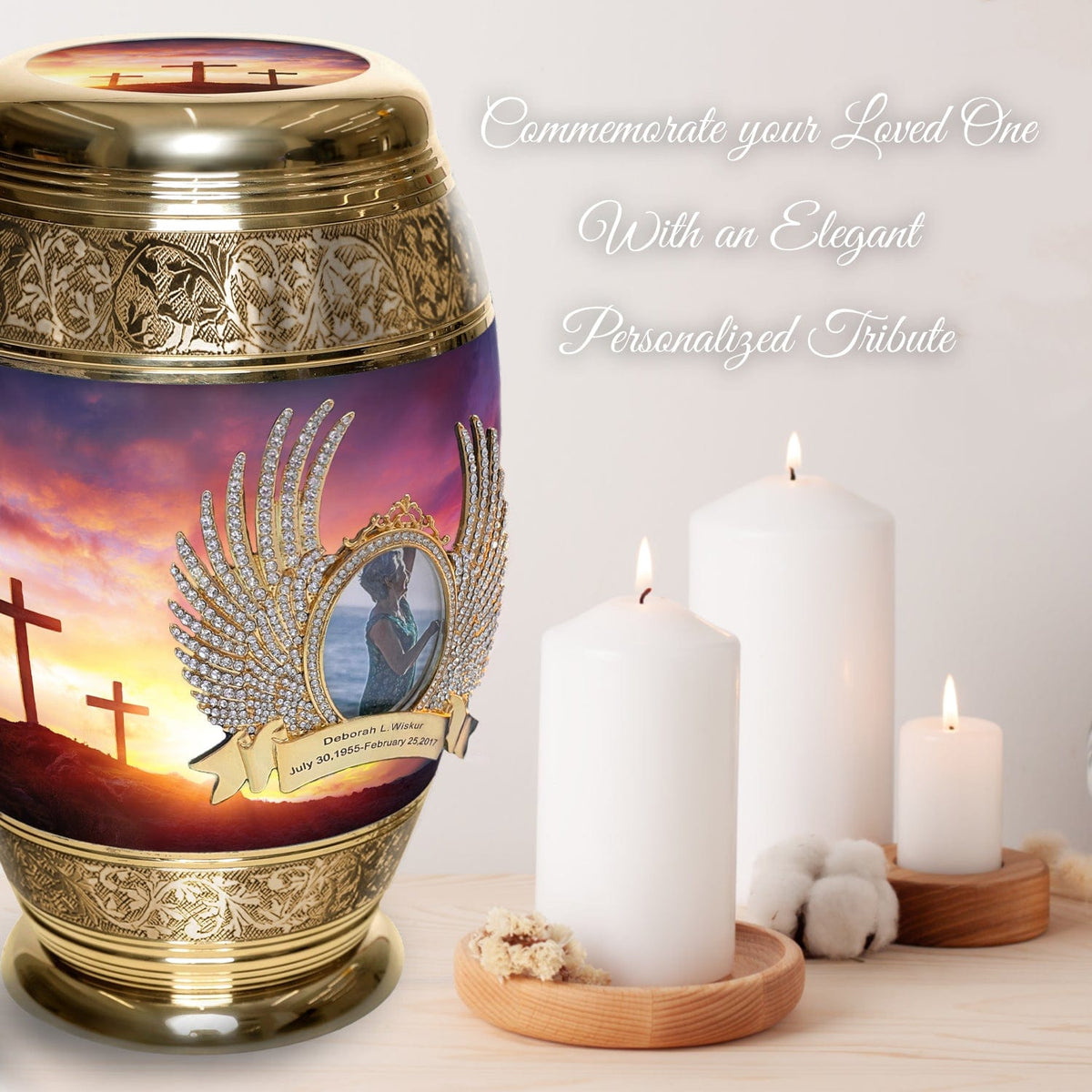 Commemorative Cremation Urns Three Crosses Cremation Urns