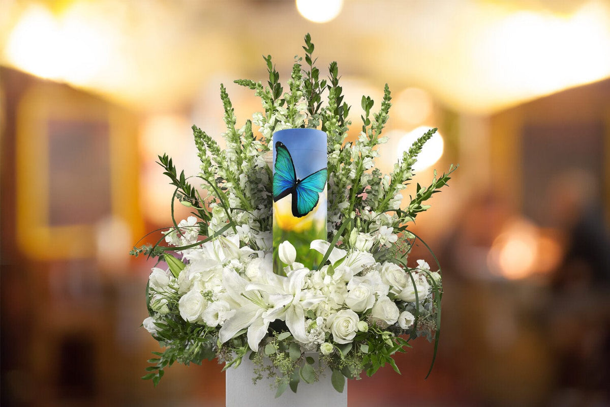 Commemorative Cremation Urns Wild Butterflies Biodegradable & Eco Friendly Burial or Scattering Urn / Tube