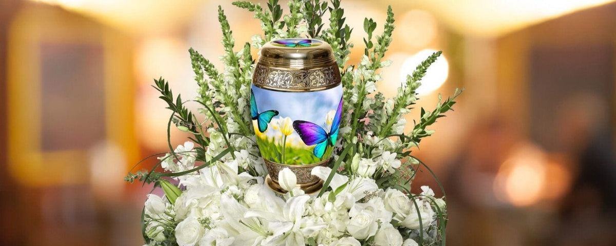 Commemorative Cremation Urns Wild Butterflies Cremation Urn