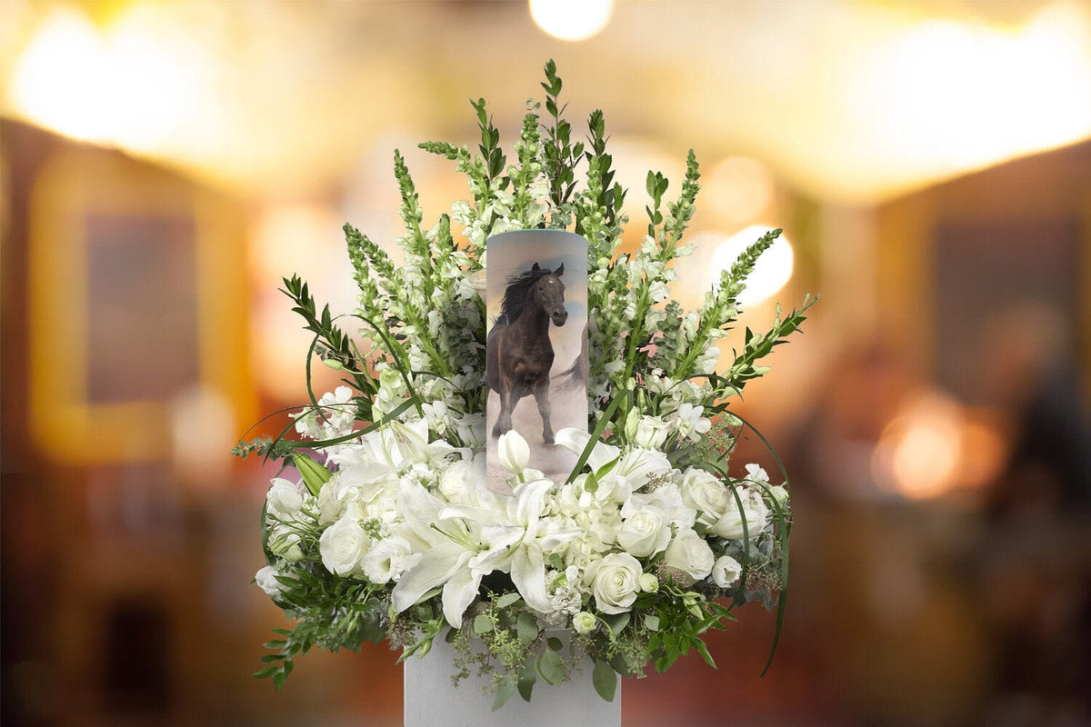 Commemorative Cremation Urns Wild Horses Biodegradable & Eco Friendly Burial or Scattering Urn / Tube