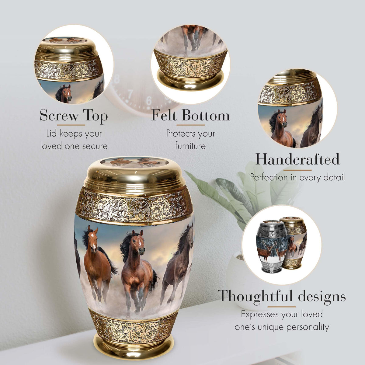 Commemorative Cremation Urns Wild Horses Cremation Urn