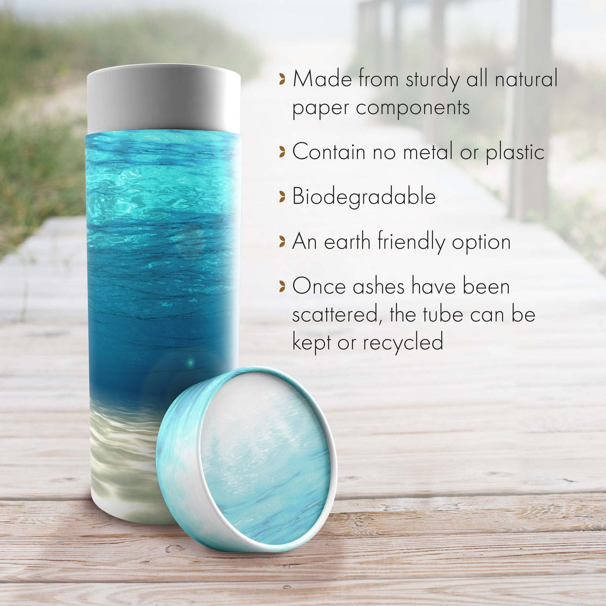 Tayyab01 Oceanic - Biodegradable & Eco Friendly Burial or Scattering Urn / Tube